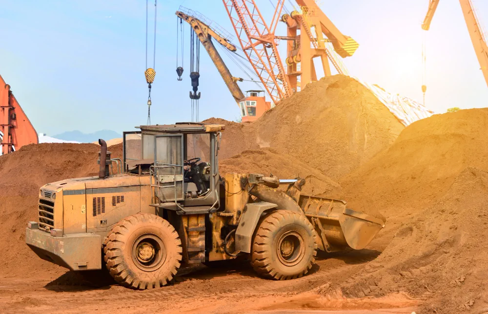 Construction site with heavy equipment