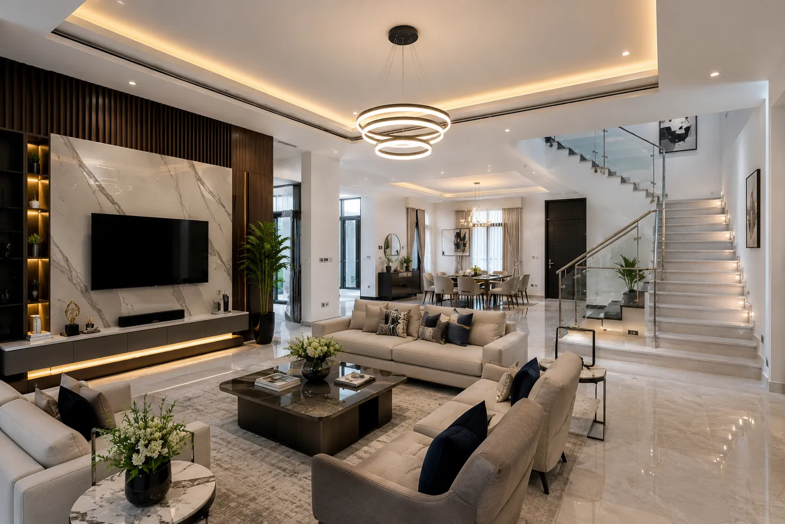 Luxury residential interior illustrating a completed dream home