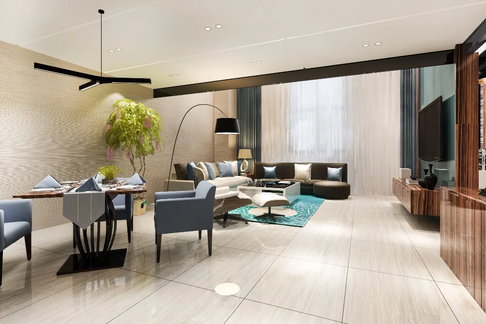 Luxury residential interior illustrating interior finishing possibilities
